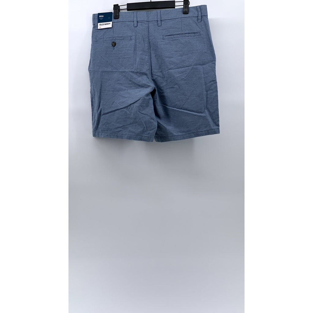 OLD NAVY Men's Blue Harvest Red 8" Rotation Linen-Blend Slim Chino Shorts SZ 34