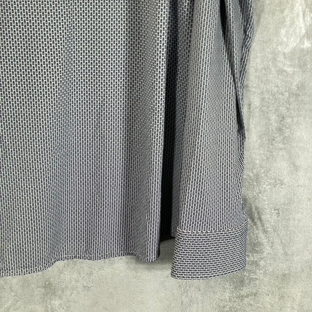 HUGO BOSS Men's Black Geometric-Print Slim-Fit Stretch Button-Up Shirt SZ 2XL