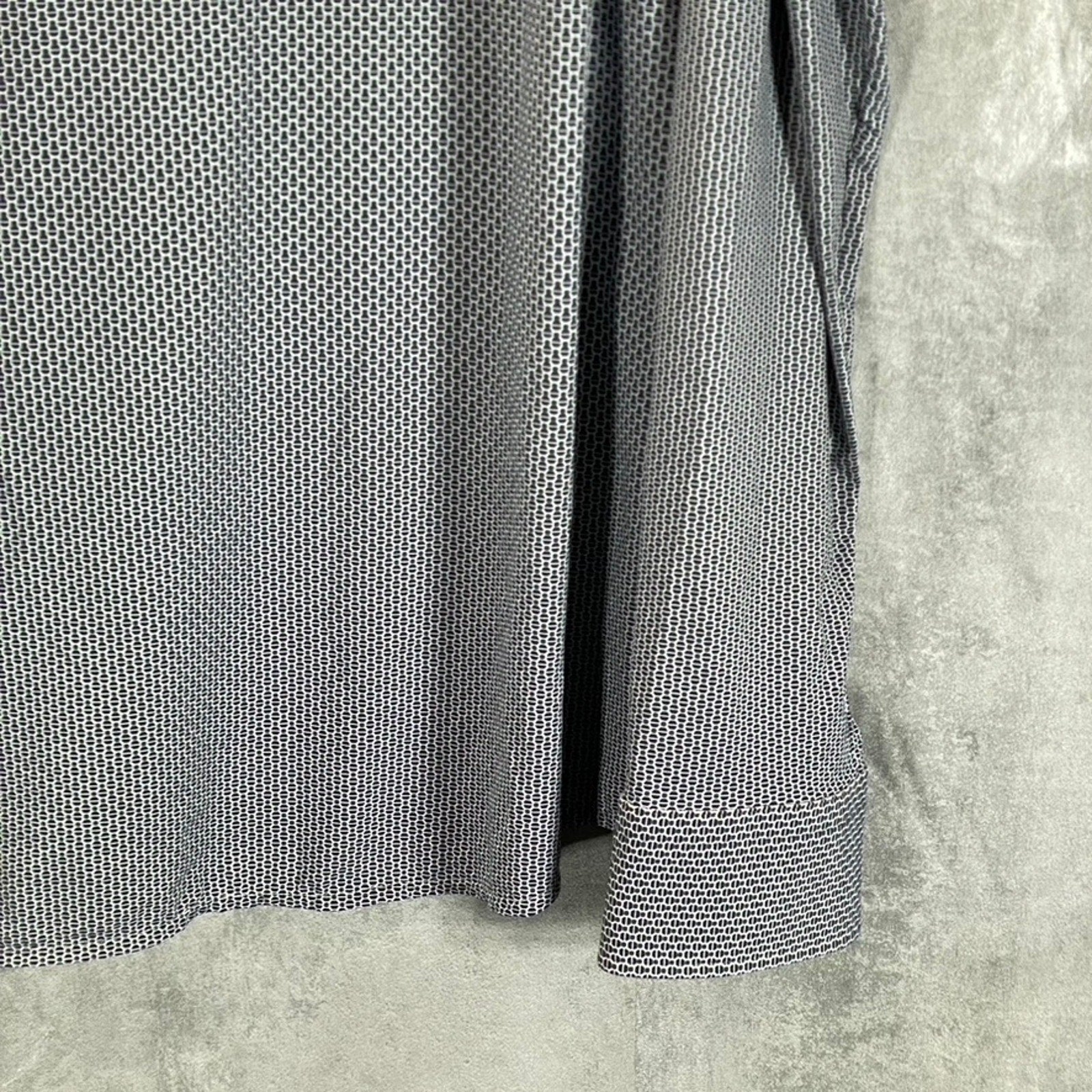 HUGO BOSS Men's Black Geometric-Print Slim-Fit Stretch Button-Up Shirt SZ 2XL