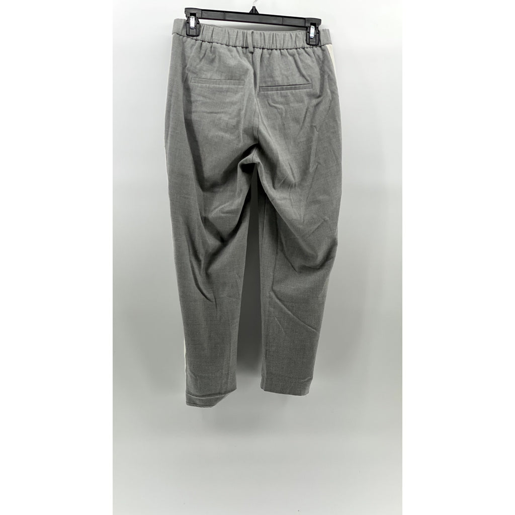 ZARA TRAFALUC Women's Gray-White Side Stripe Cropped Pull-On Pant SZ XS