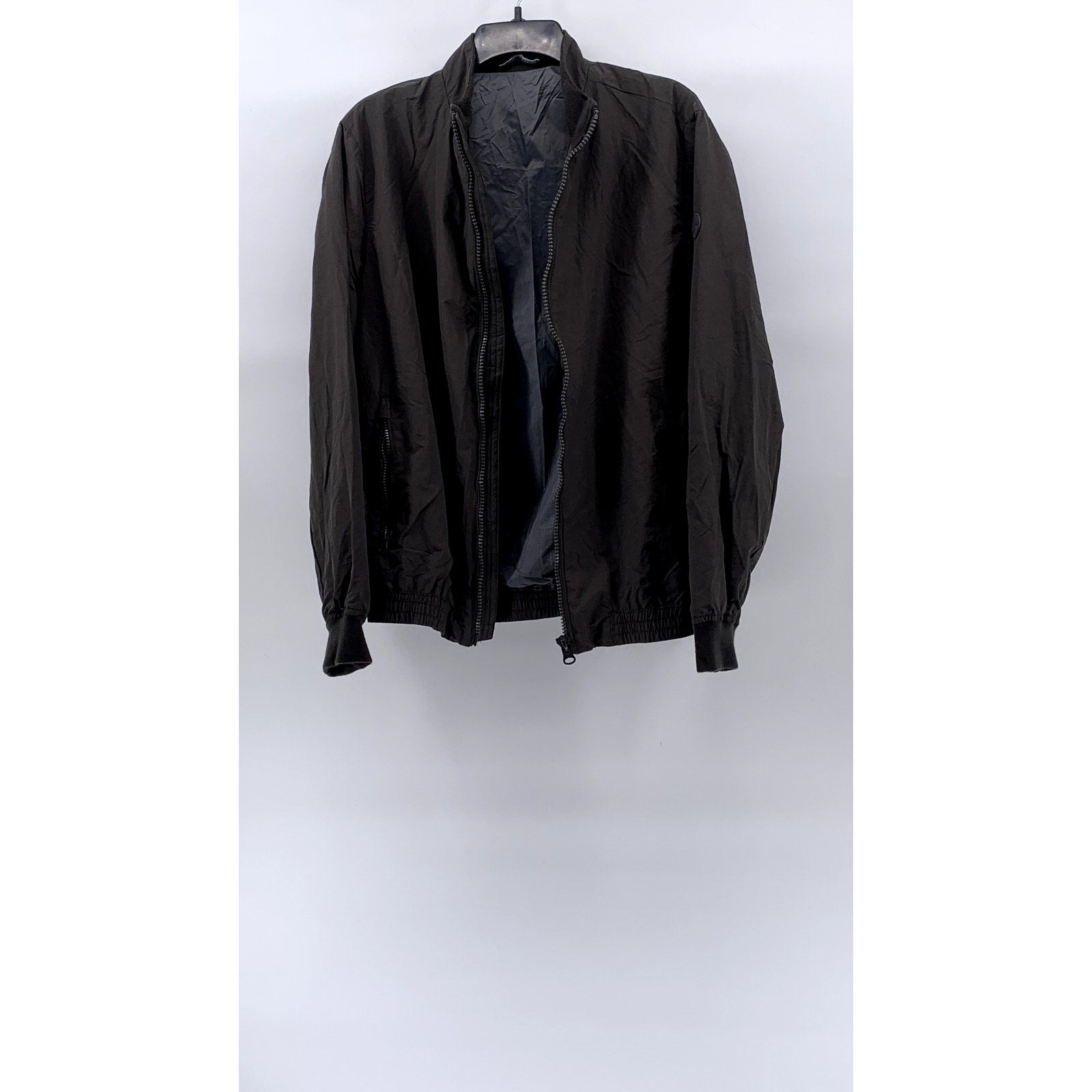 ZARA Men's Gray Zip-Up Stand Collar Bomber Jacket SZ M