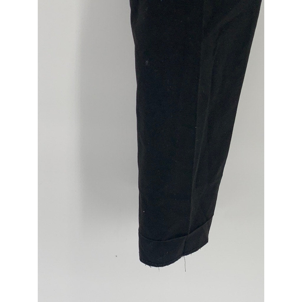TOPMAN Men's Black Solid Regular-Fit Straight-Leg Dress-Up Pants SZ 36