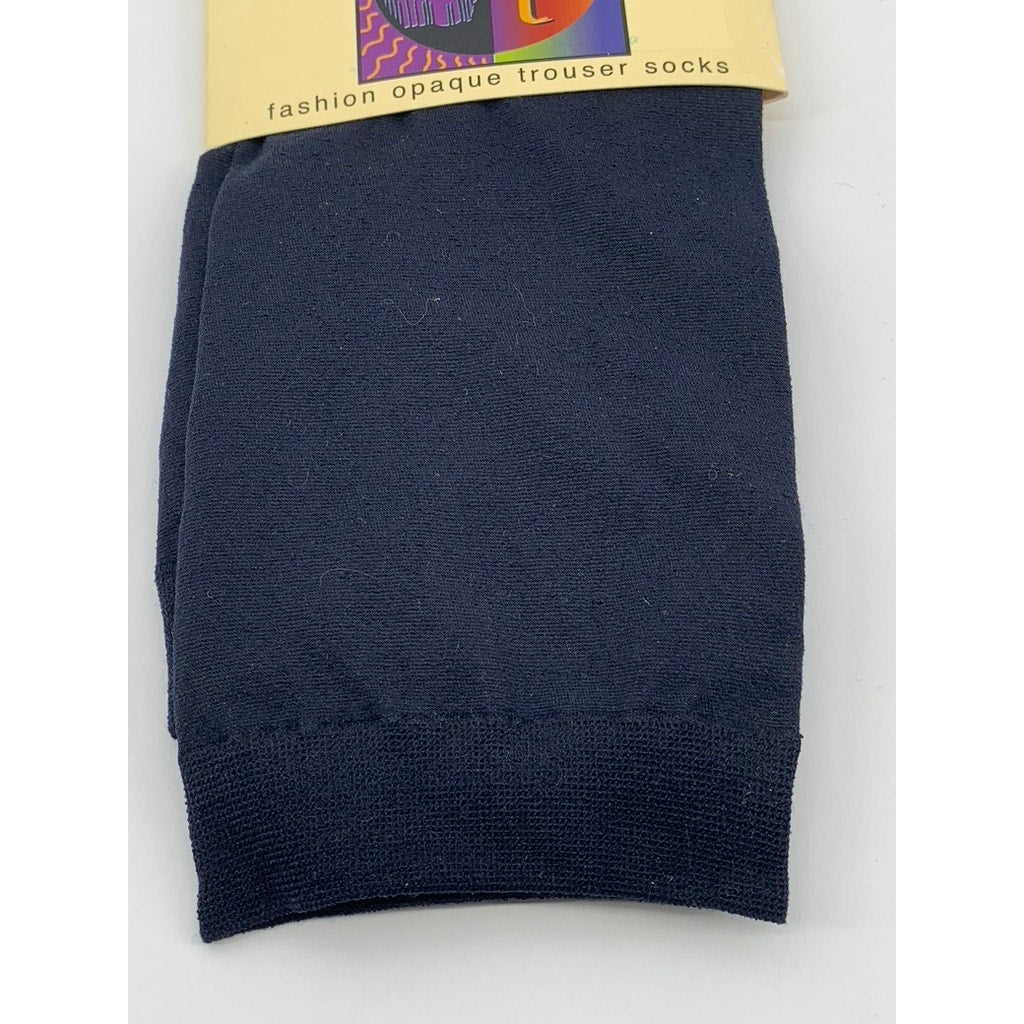 FOOT TRAFFIC Women's Navy Fashion Opaque Trouser Socks SZ OS