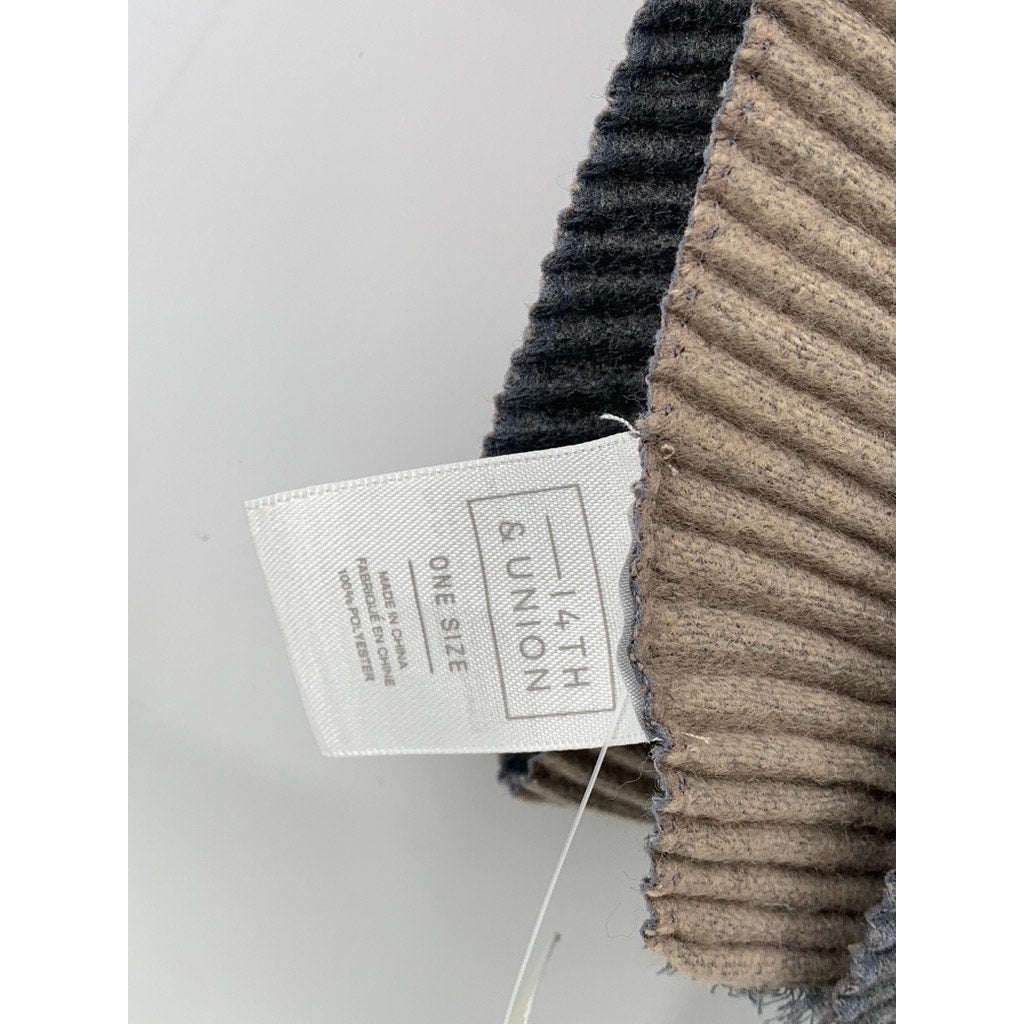 14TH & UNION Women's Brown-Gray Ribbed Shawl SZ OS