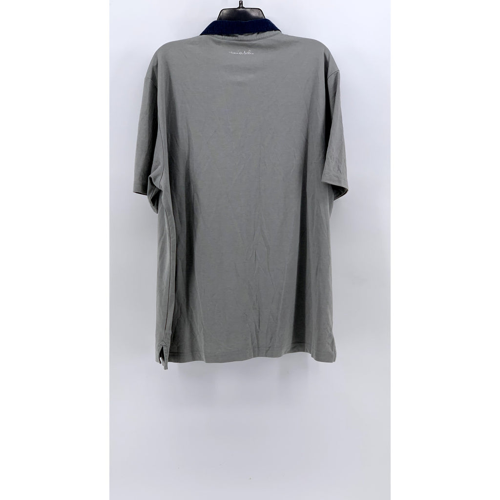 TRAVIS MATHEW Men's Gray Textured Short Sleeve Polo Shirt SZ 2XL