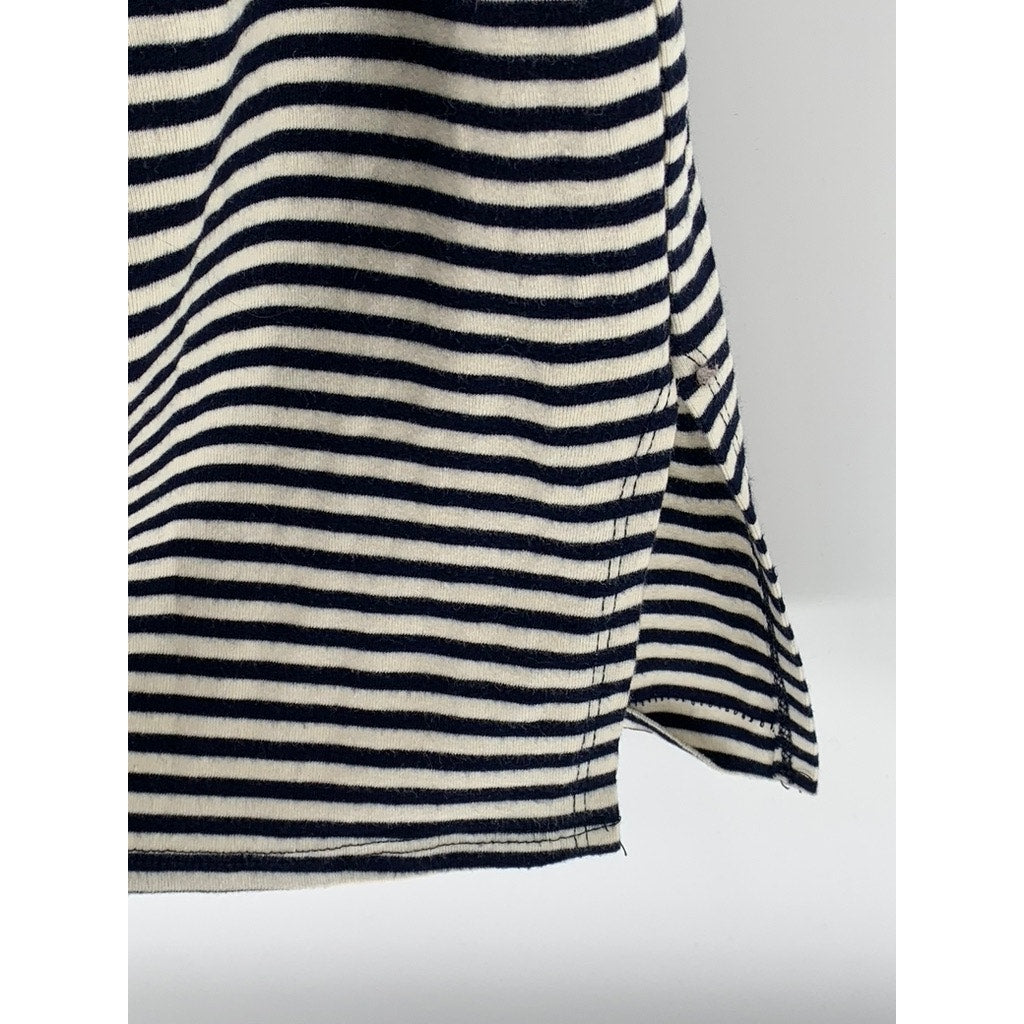 DESIGN LAB LORD & TAYLOR Women's Navy-White Striped Crewneck Maxi Dress SZ XS