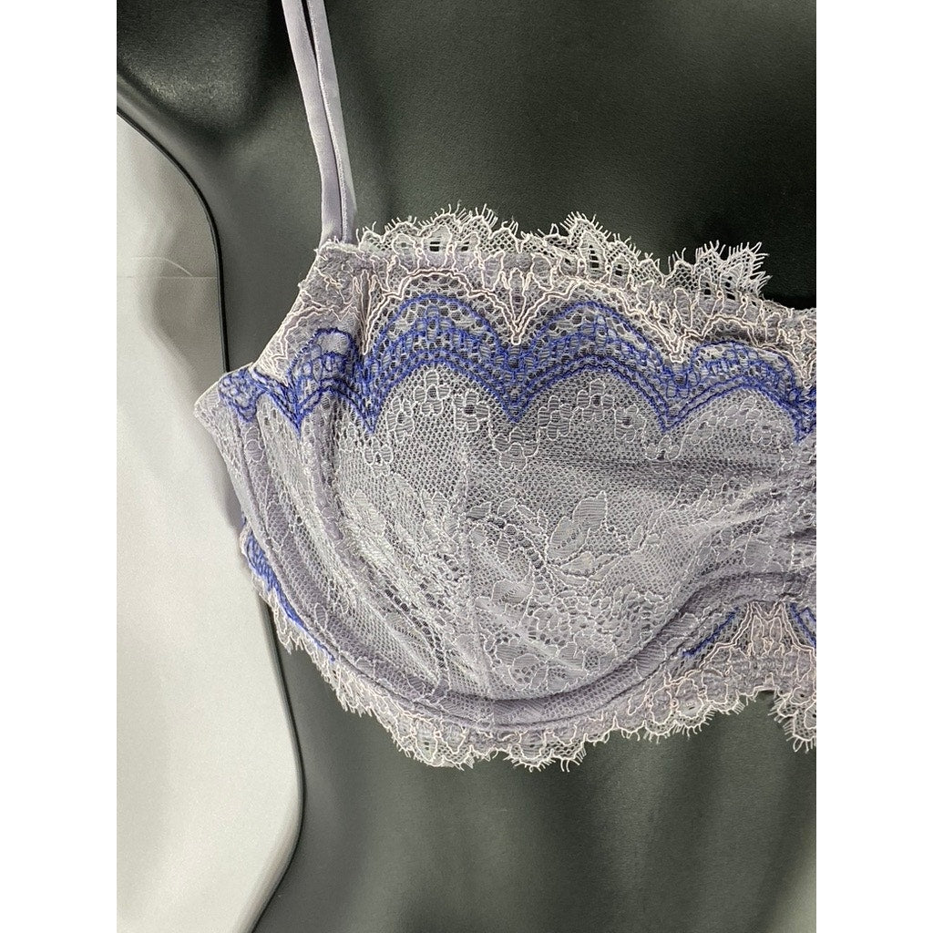 B. TEMPT'D BY WACOAL Women's Purple Lace Double Spaghetti Strap Bra SZ M