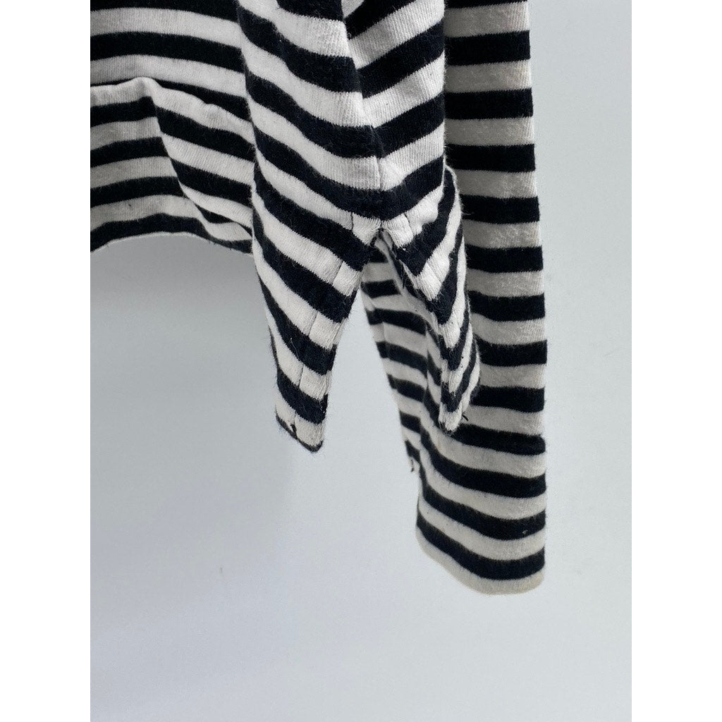 H&M BASIC Women’s Black-White Striped Crewneck Long Sleeve Sweatshirt SZ XL