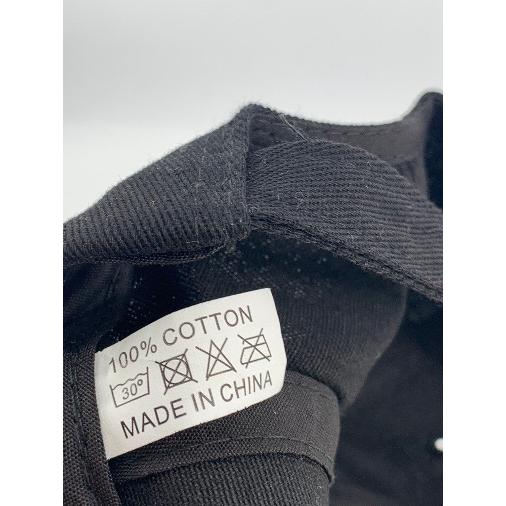 AVIATION Men's Black-White Embroidered Adjustable Hat SZ OS