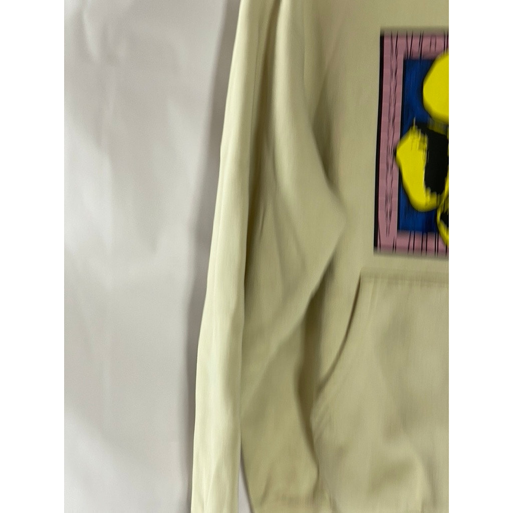 OBEY Men's Beige We Make The Flowers Grow Graphic Hoodie SZ M