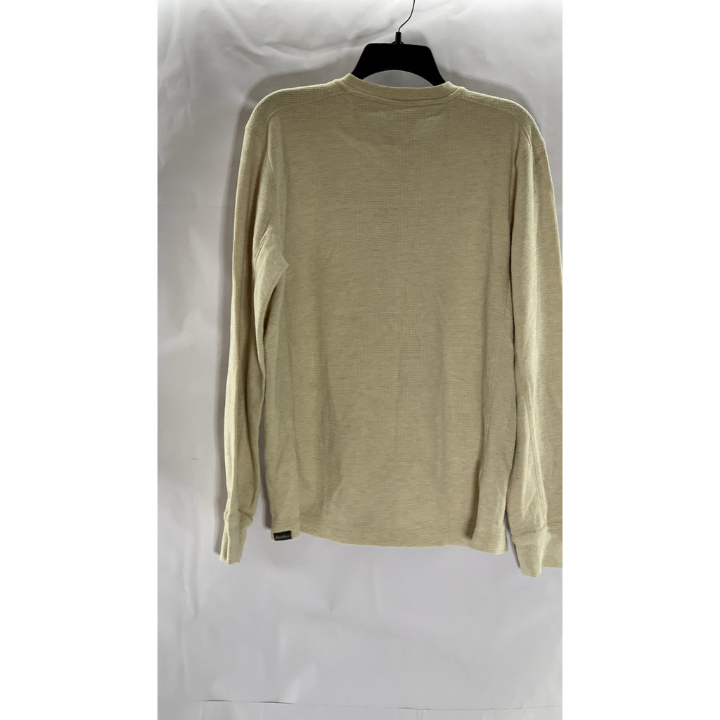 EDDIE BAUER Men's Beige Classic-Fit Long Sleeve Thermal Henley T-Shirt SZ M