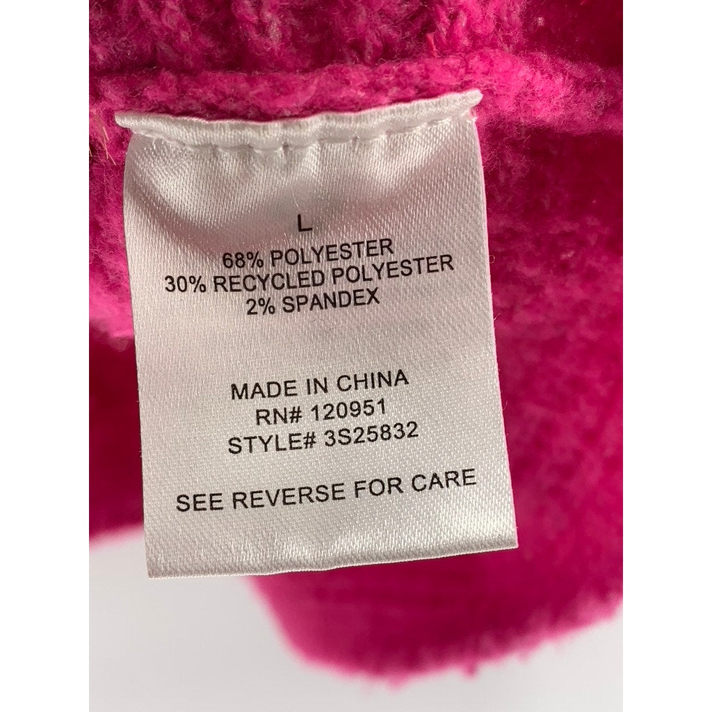 PINK ROSE Women's Pink Double V-Neck Knit Sweater SZ L