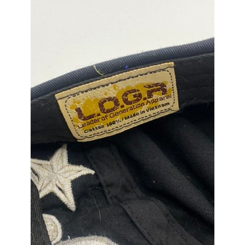 L.O.G.A Women's Black Distressed Rhinestone Baseball Mom Hat OS