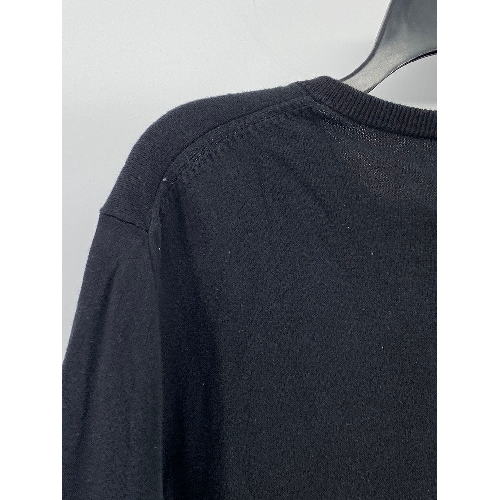 OLD NAVY Men's Black V-Neck Knit Pullover Sweater SZ M