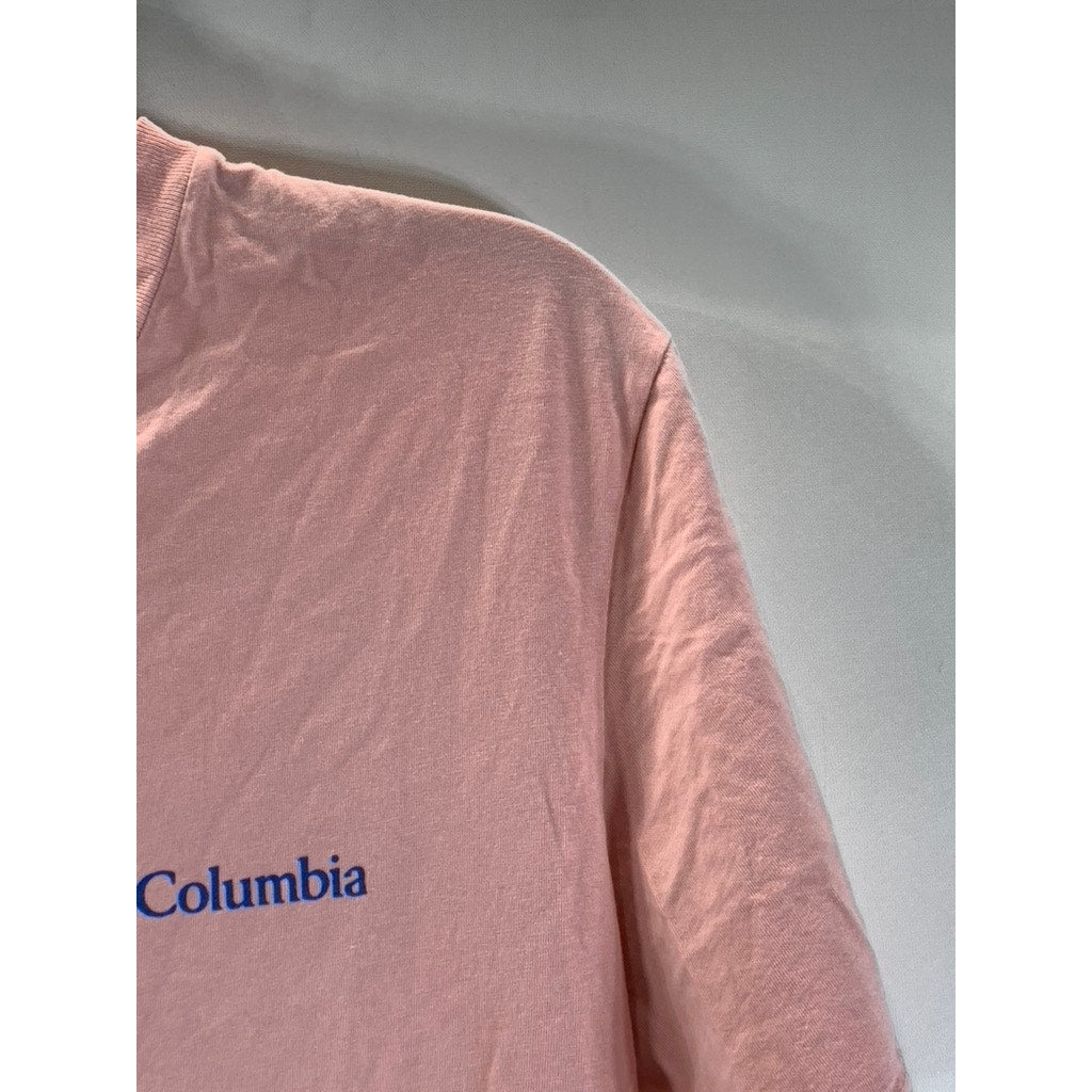 COLUMBIA Sportswear Men’s Pink Agave Mountain Graphic Crewneck T-Shirt SZ M