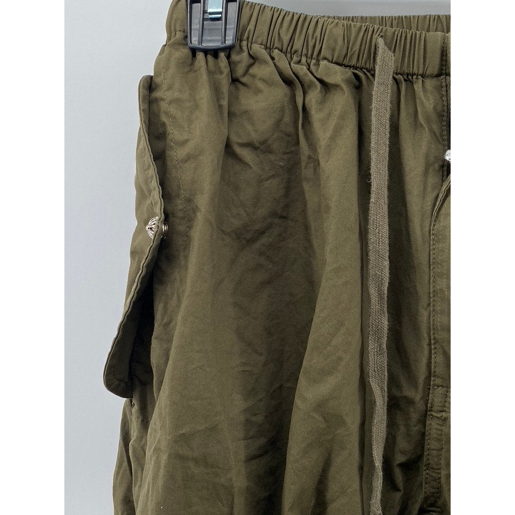 CHILLCHES Women's Olive Green Drawstring Pull-On Jogger Pant SZ M