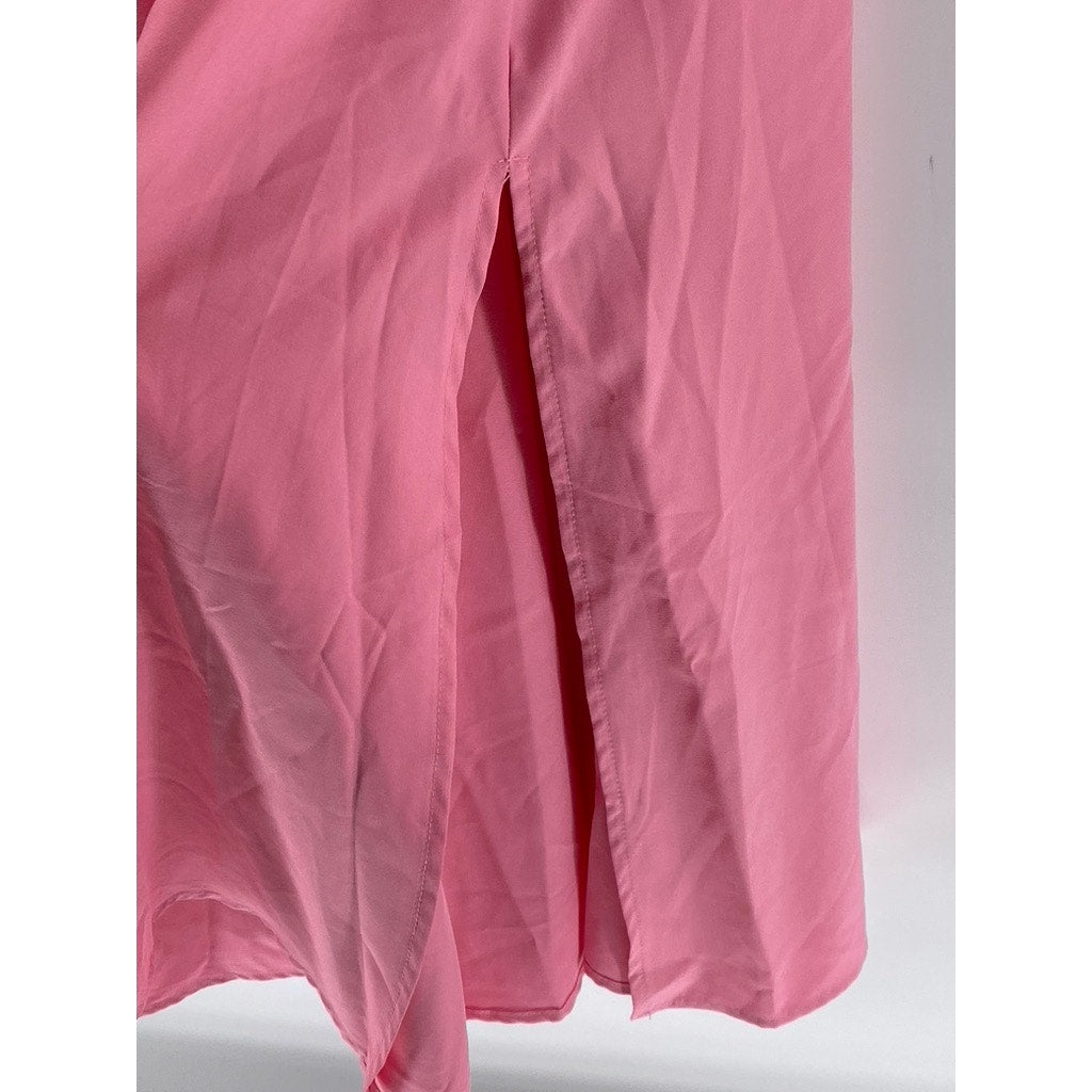 UNBRANDED Women's Light Pink Sweetheart Neckline A-Line Maxi Dress SZ M
