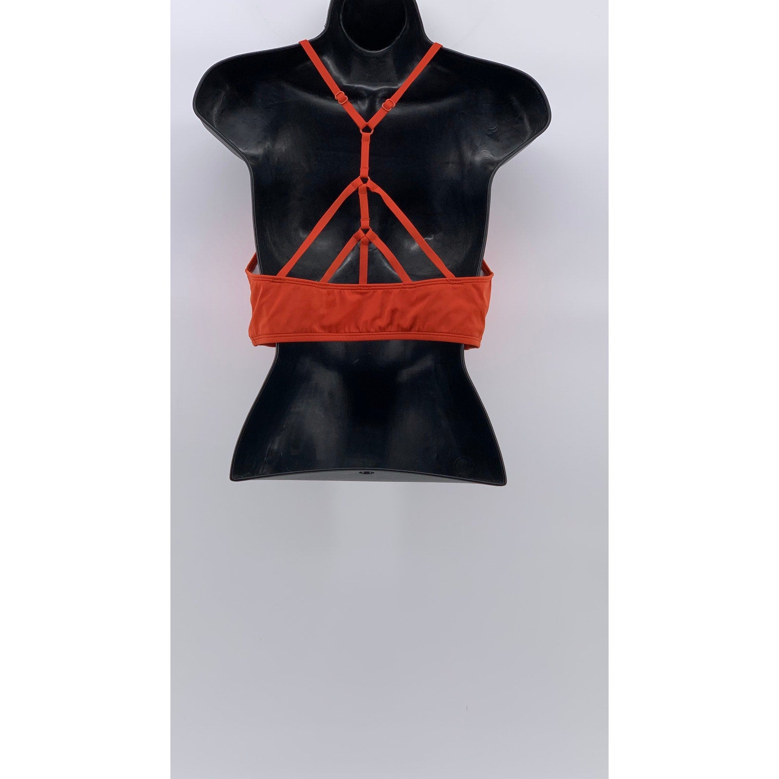 OUT FROM UNDER Women's Orange Scoop-Neck Spaghetti Strap Cross-Back Swim Top SZL