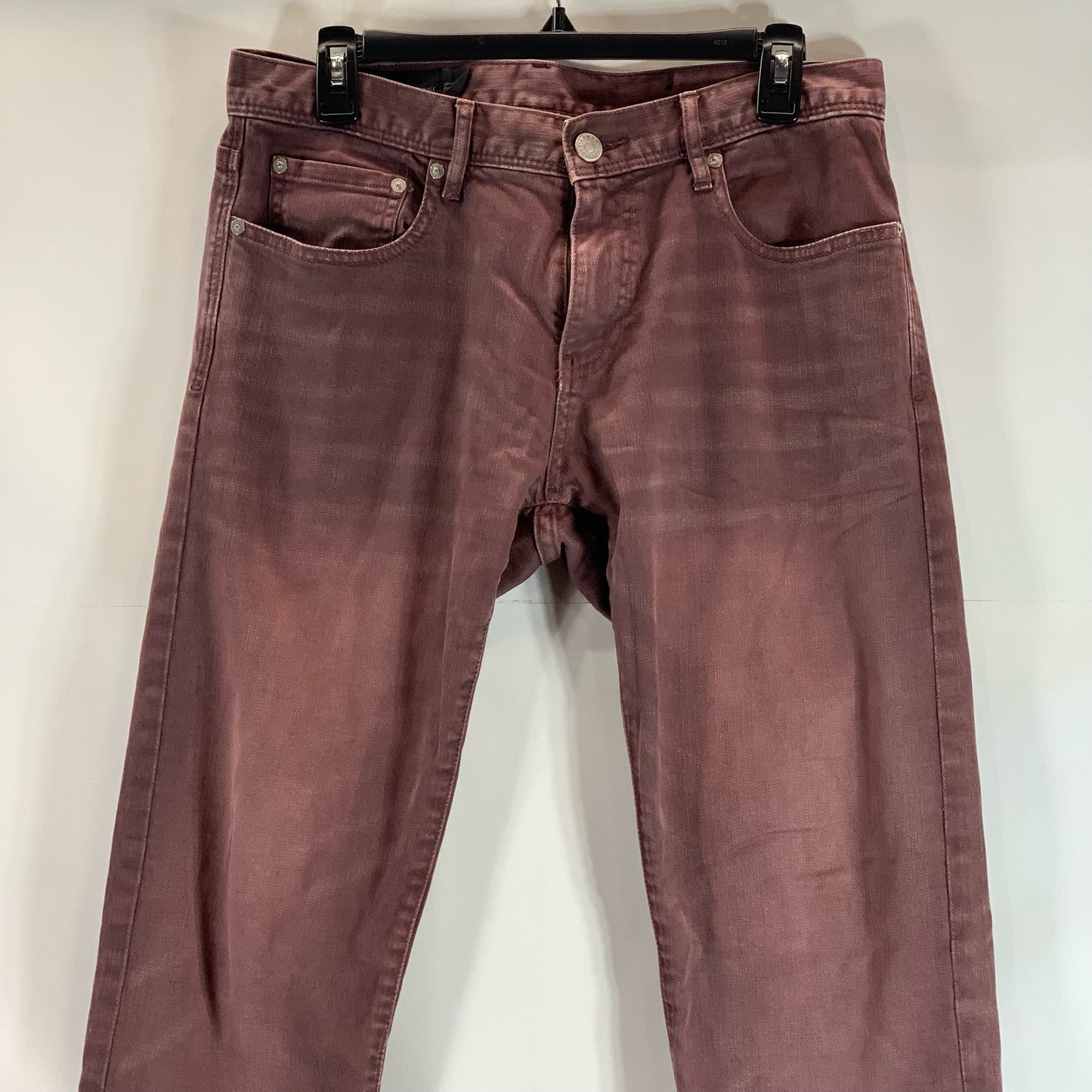 ARMANI EXCHANGE Men's Burgundy Skinny-Fit Five-Pocket Denim Jeans SZ 31