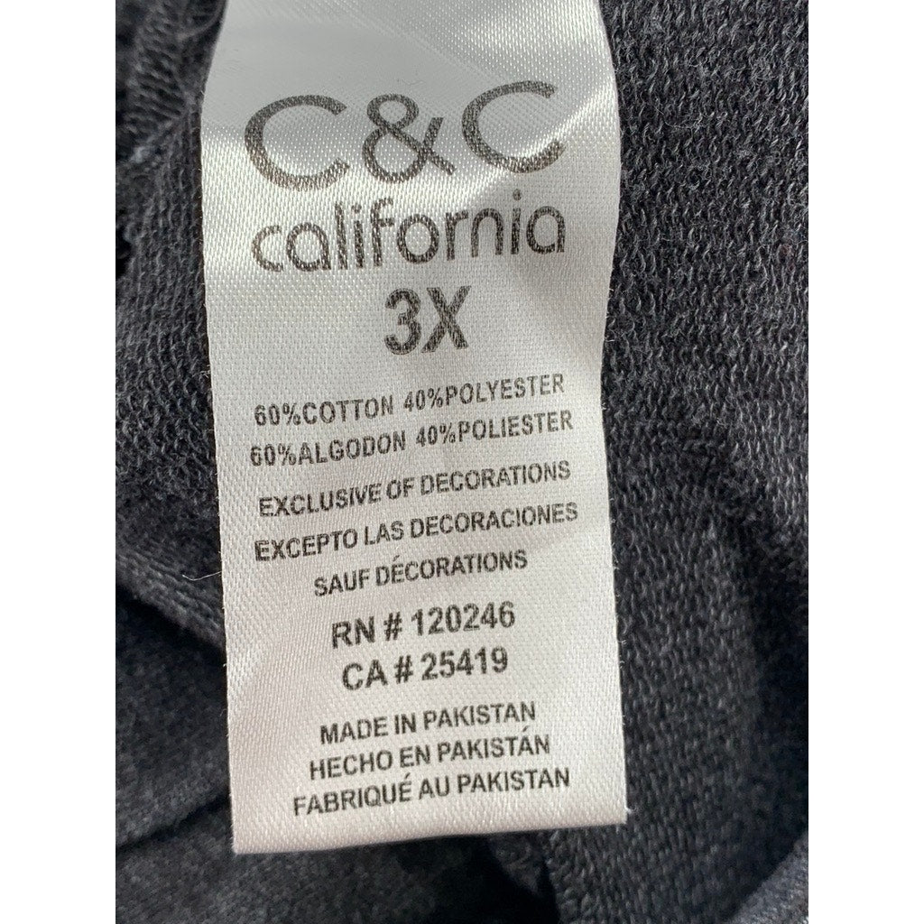 C&C CALIFORNIA Women's Plus Washed Black One-Piece Jumpsuit SZ 3X