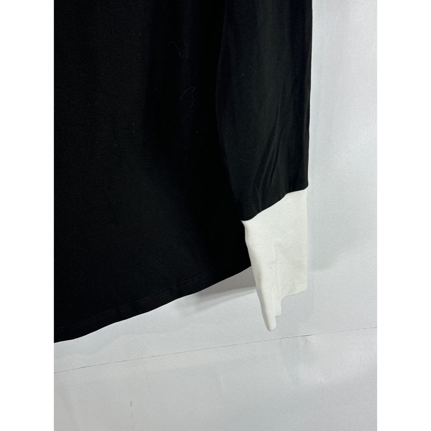 UNIVERSAL STANDARD Women's Black/White Rhine Color --Sleeve Cuff Top SZ XS(US-L)