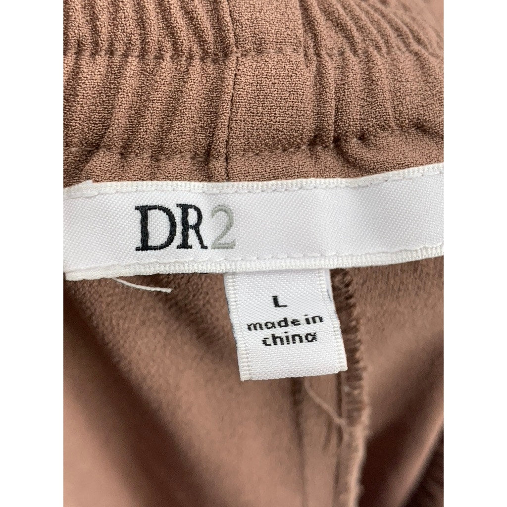 DR2 By Daniel Rainn Women's Brown Relaxed Fit Wide Leg Cropped Pant SZ L