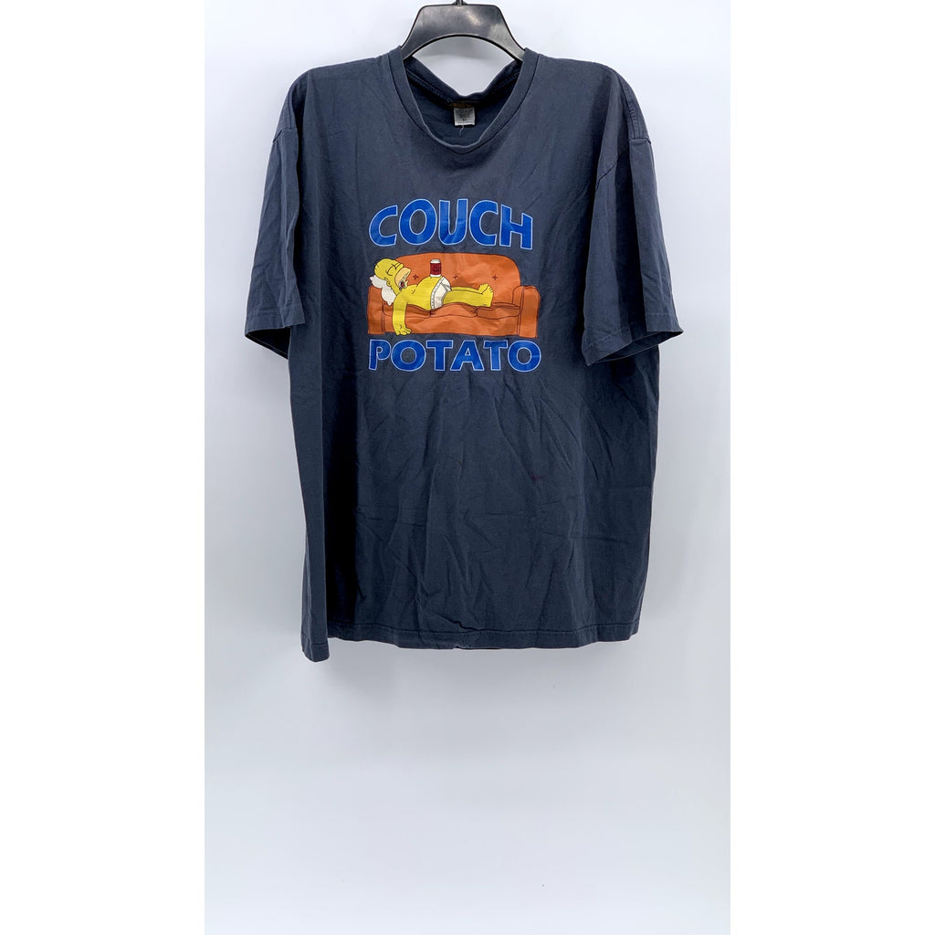 CHANGES Men's Vintage 90's Gray Couch Potato Homer Graphic Crewneck T-Shirt SZXL