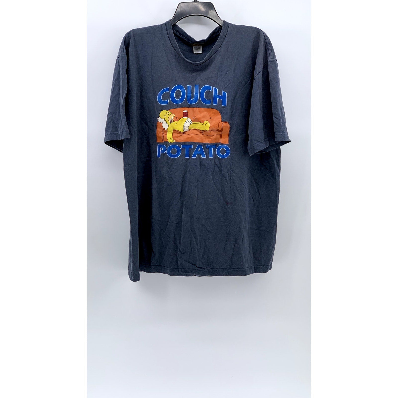 CHANGES Men's Vintage 90's Gray Couch Potato Homer Graphic Crewneck T-Shirt SZXL