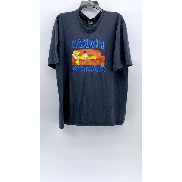 CHANGES Men's Vintage 90's Gray Couch Potato Homer Graphic Crewneck T-Shirt SZXL
