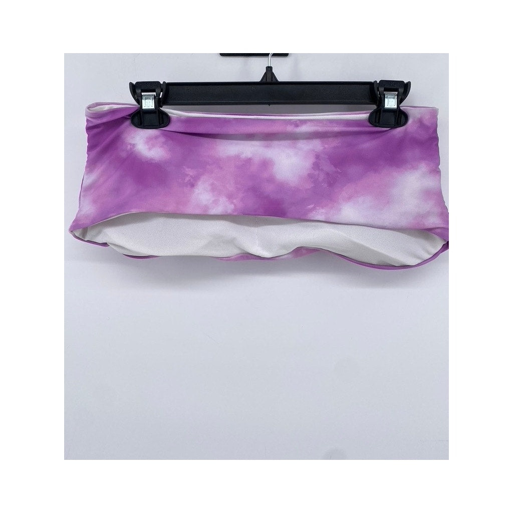 UNBRANDED Women's Purple Tie-Dye Strapless Swim Top SZ S