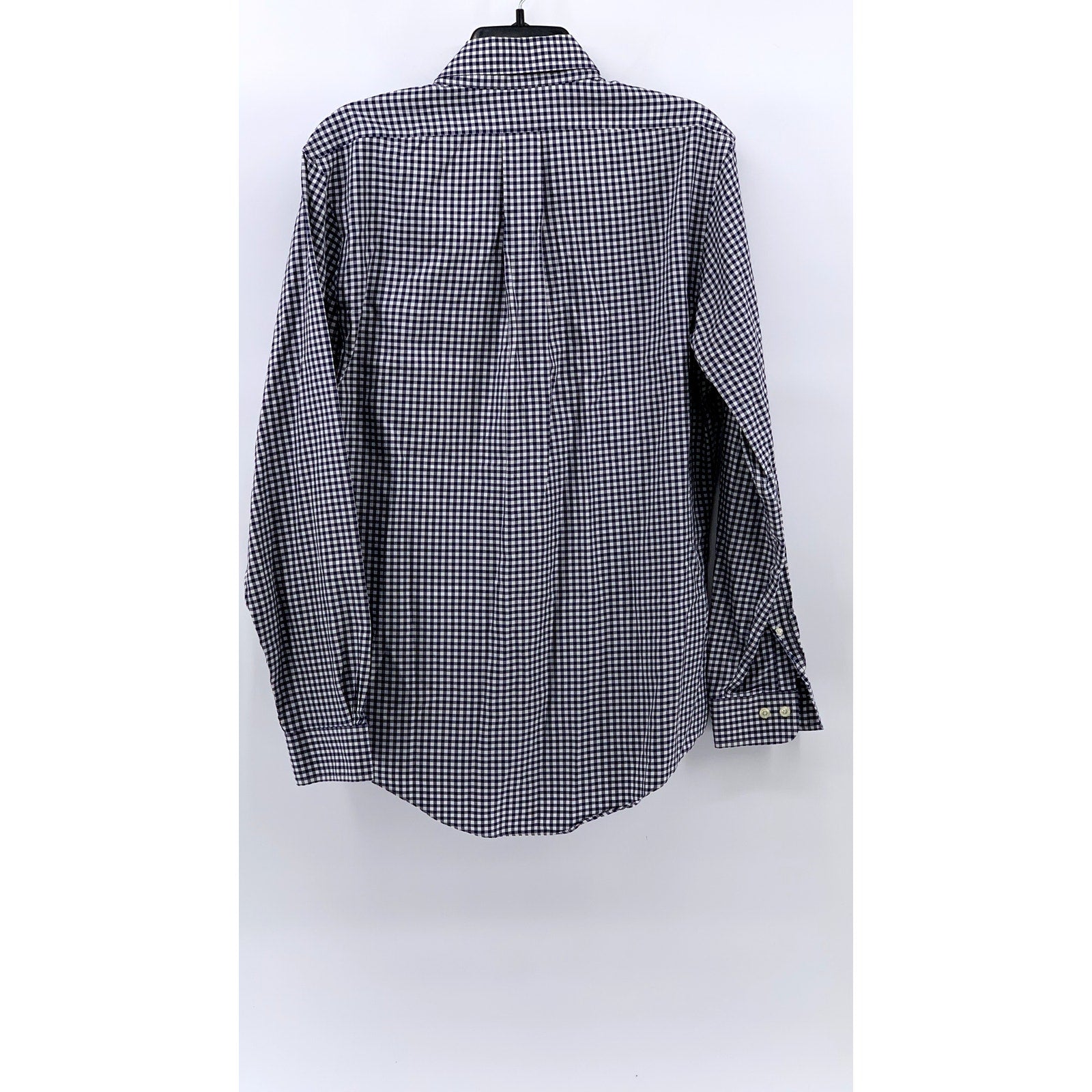 BROOKS BROTHERS Men's Blue-White Gingham Button-Up Original Polo Shirt SZ M