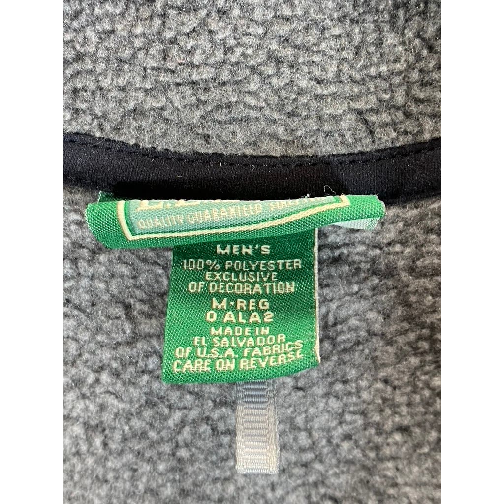 L.L. BEAN Men's Gray Polartec Regular-Fit Zip-Up Stand Collar Sweater SZ M