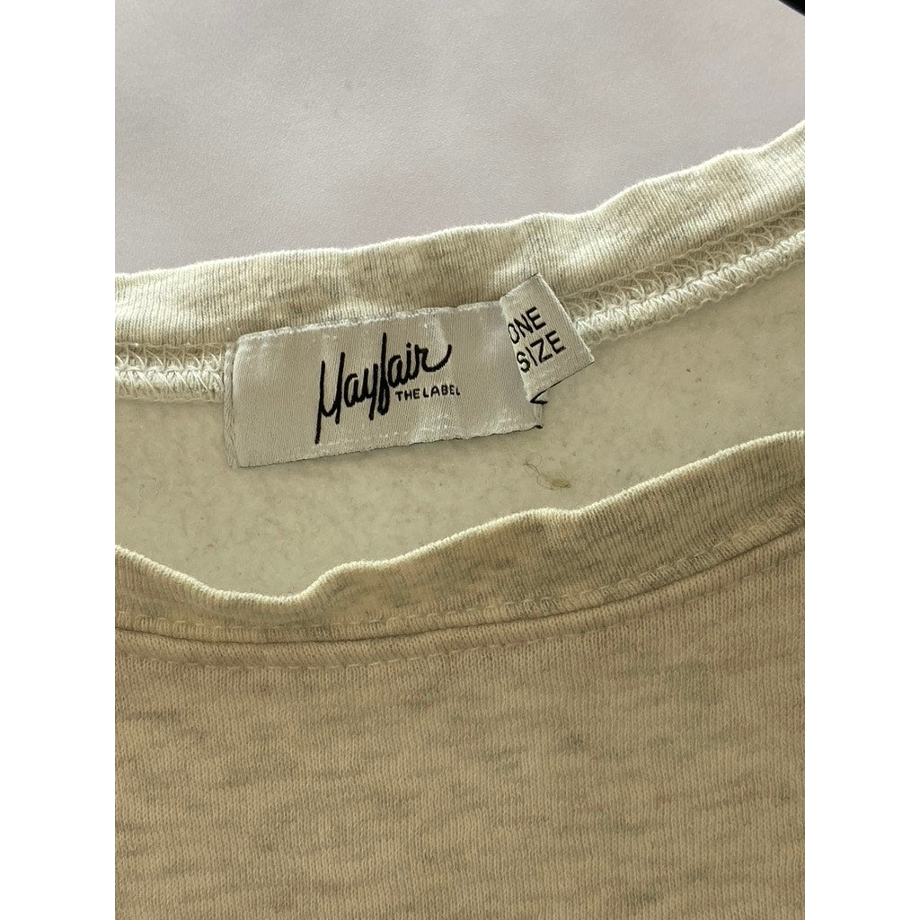 MAYFAIR Unisex Grey-Multicolor Empathy Always Embroidered Sweatshirt SZ OS