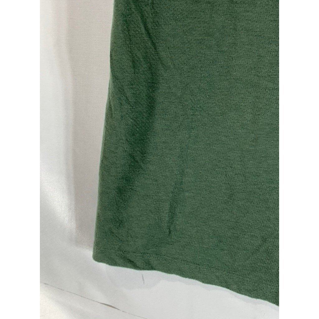 NIKE Boy's Green Logo Crewneck Dri-Fit Standard-Fit Short Sleeve T-Shirt SZ XL