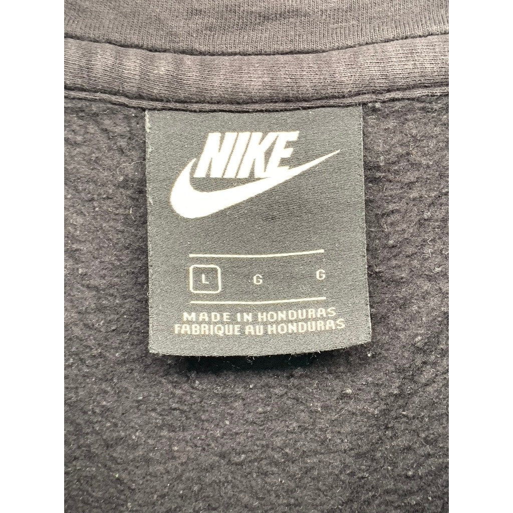 NIKE Women's Black-White Logo Sportswear Pullover Classic Hoodie SZ L