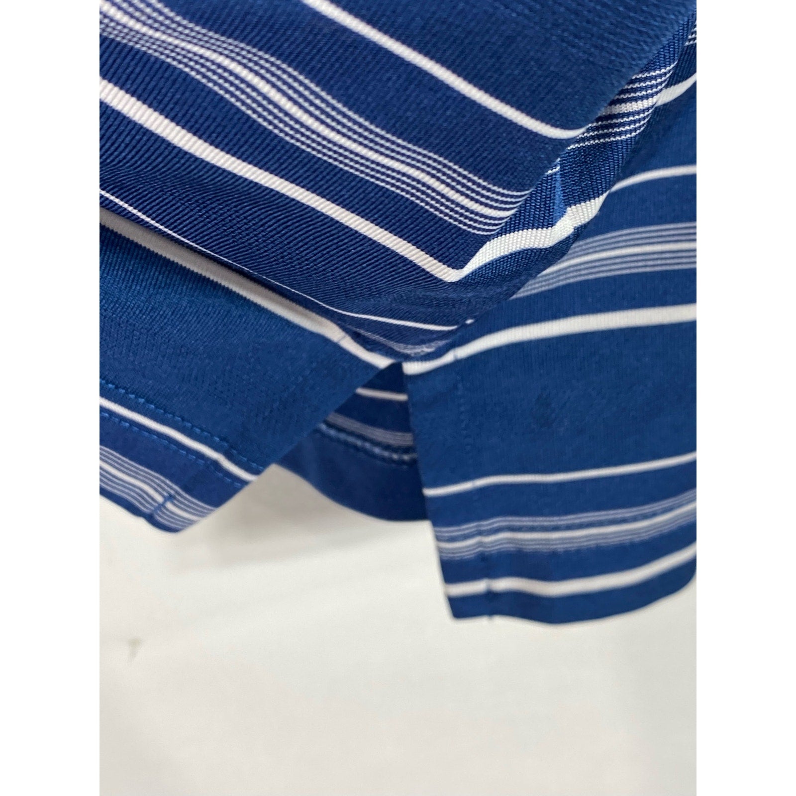 ADIDAS Men's Blue 2 Color Stripe Puremotion Short Sleeve Golf Jersey Polo SZ 2XL