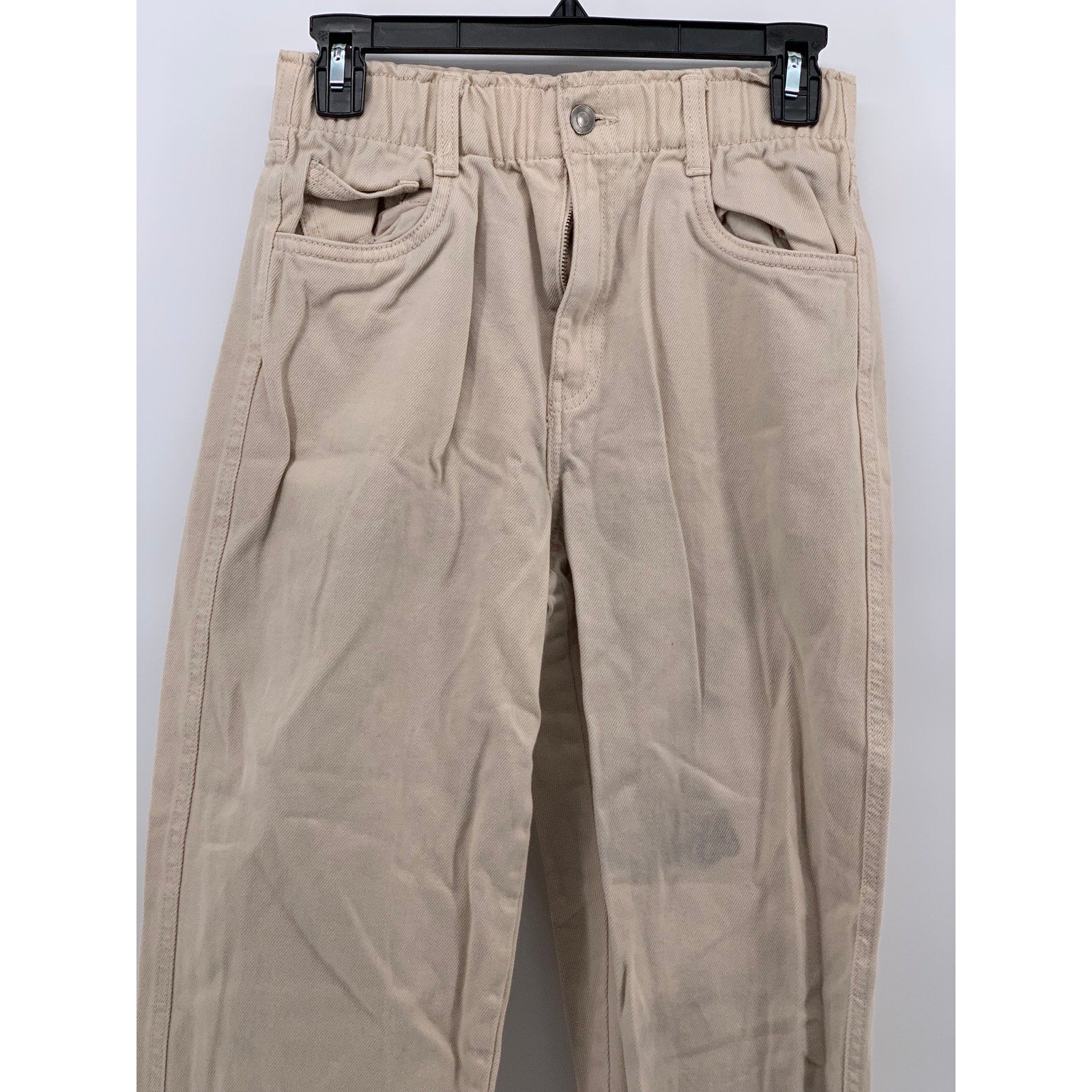 H&M Women's Tan High-Waist Twill Casual Trousers SZ 2