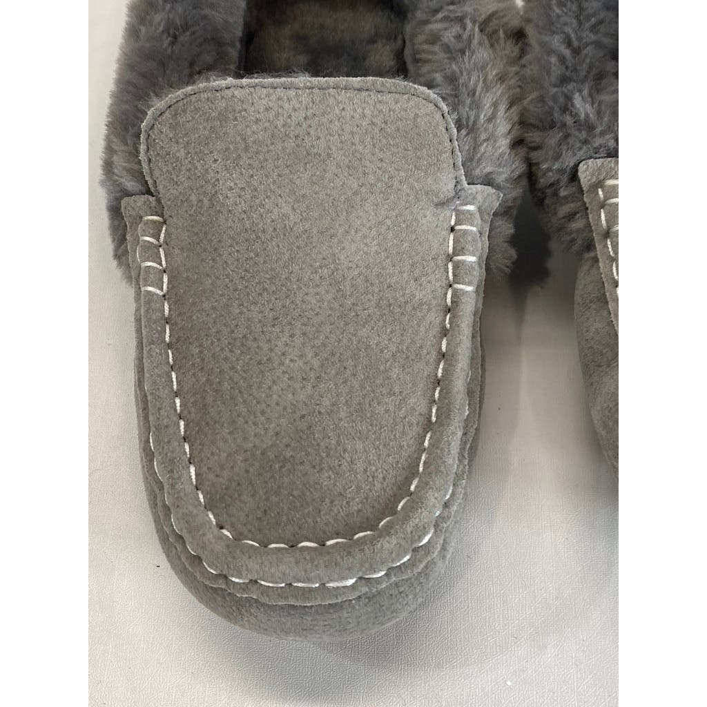 LAMO Women's Charcoal Faux-Fur Aussie Moc-Toe Cirrus Memory Foam Slipper SZ 5