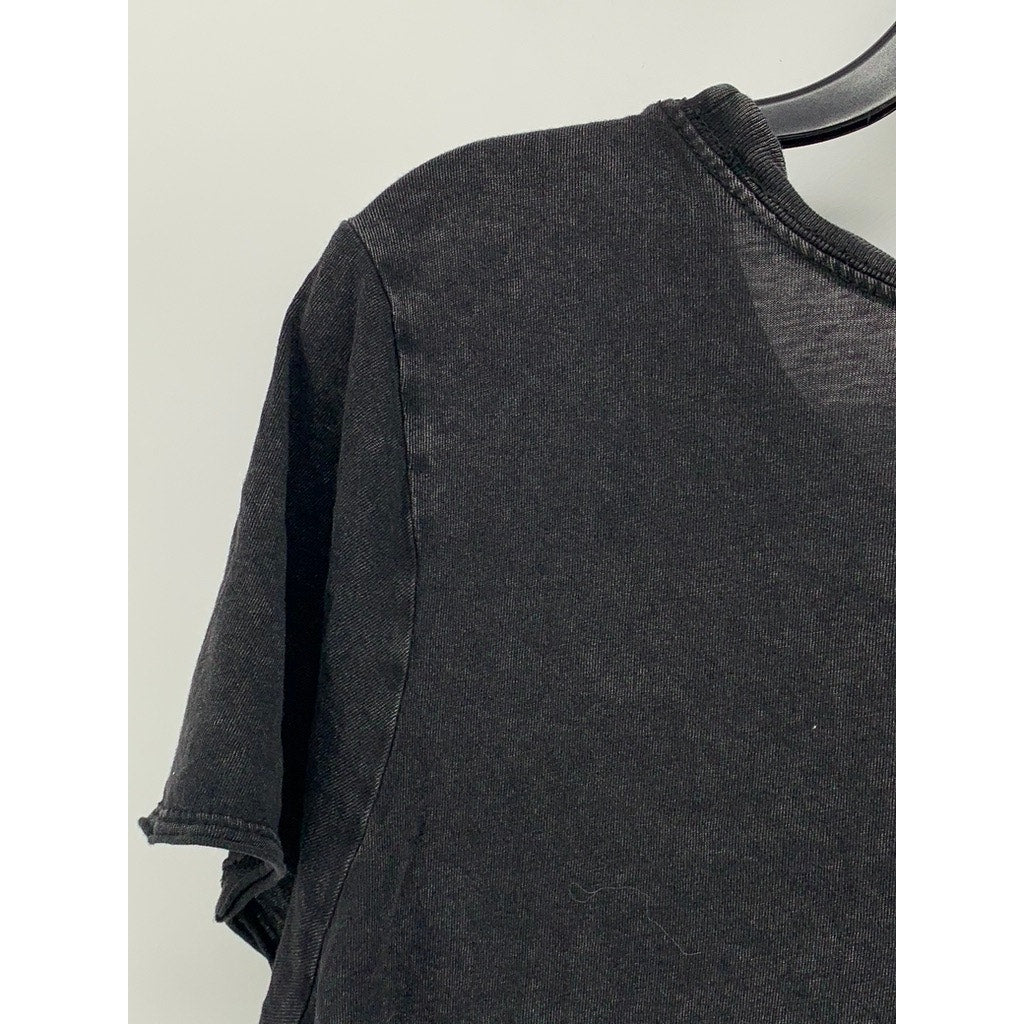 UNBRANDED Men's Black Distressed Nirvana Crewneck Graphic T-Shirt SZ L