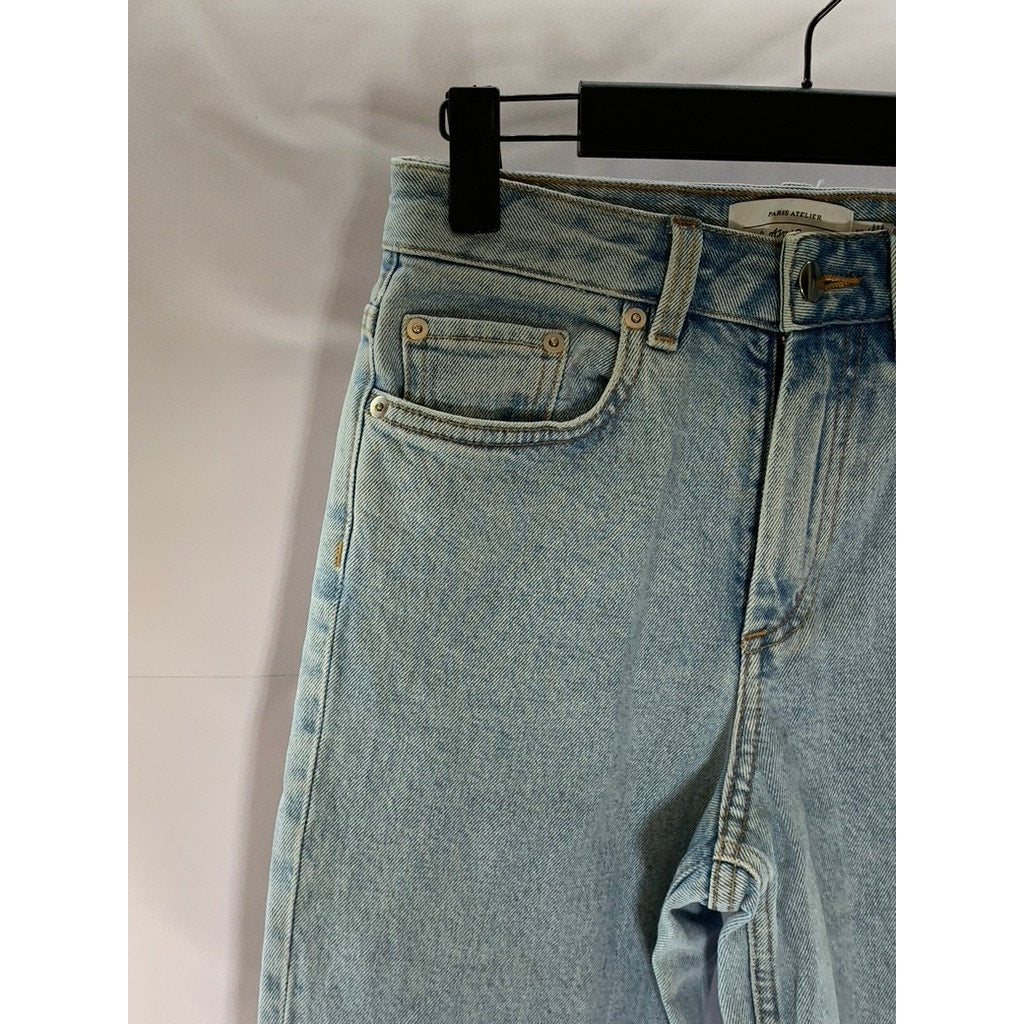 PARIS ATELIER & OTHER STORIES Women's Light Blue Straight-Leg Denim Jean SZ 25