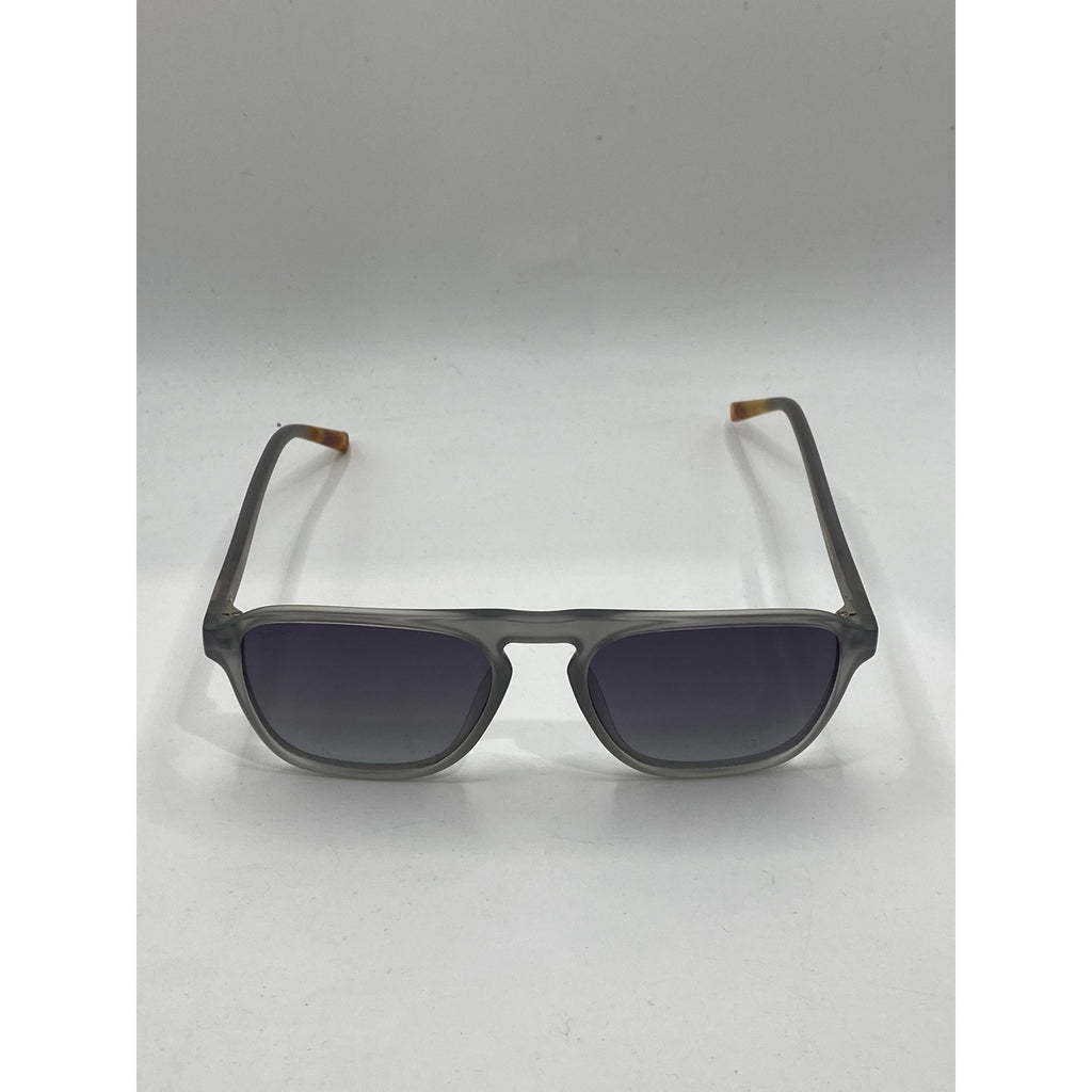 WMP Men's Gray Polarized Aviator One-Bridge Modern Square Lens Sunglasses