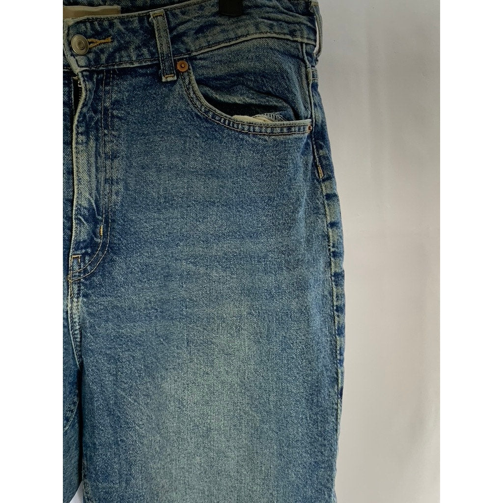 H&M Women's Blue Denim Distressed Slim-Leg Five-Pocket Jean SZ 12
