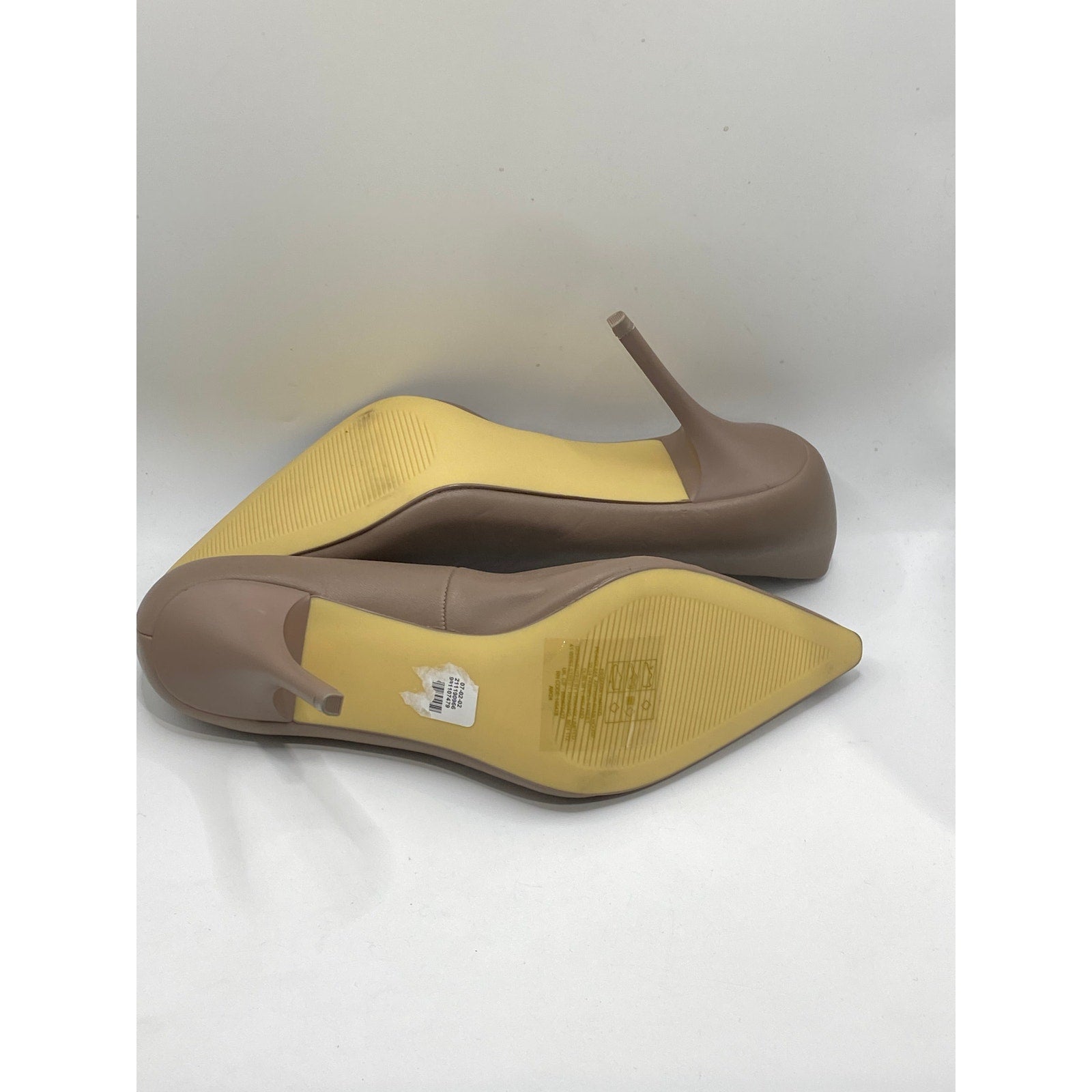 PRIMARK Women's Beige Vegan Leather Pointed-Toe Slip-On Stiletto Pumps SZ 8