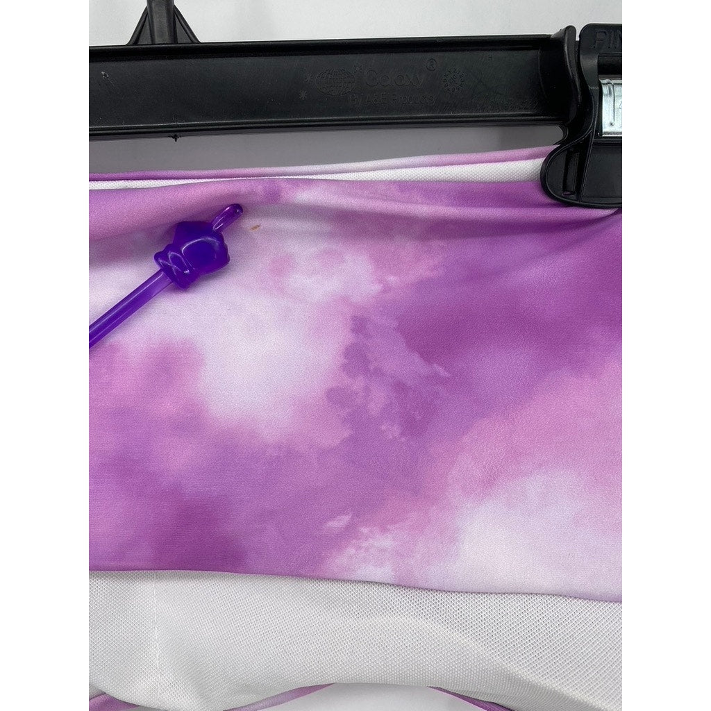 UNBRANDED Women's Purple Tie-Dye Strapless Swim Top SZ S