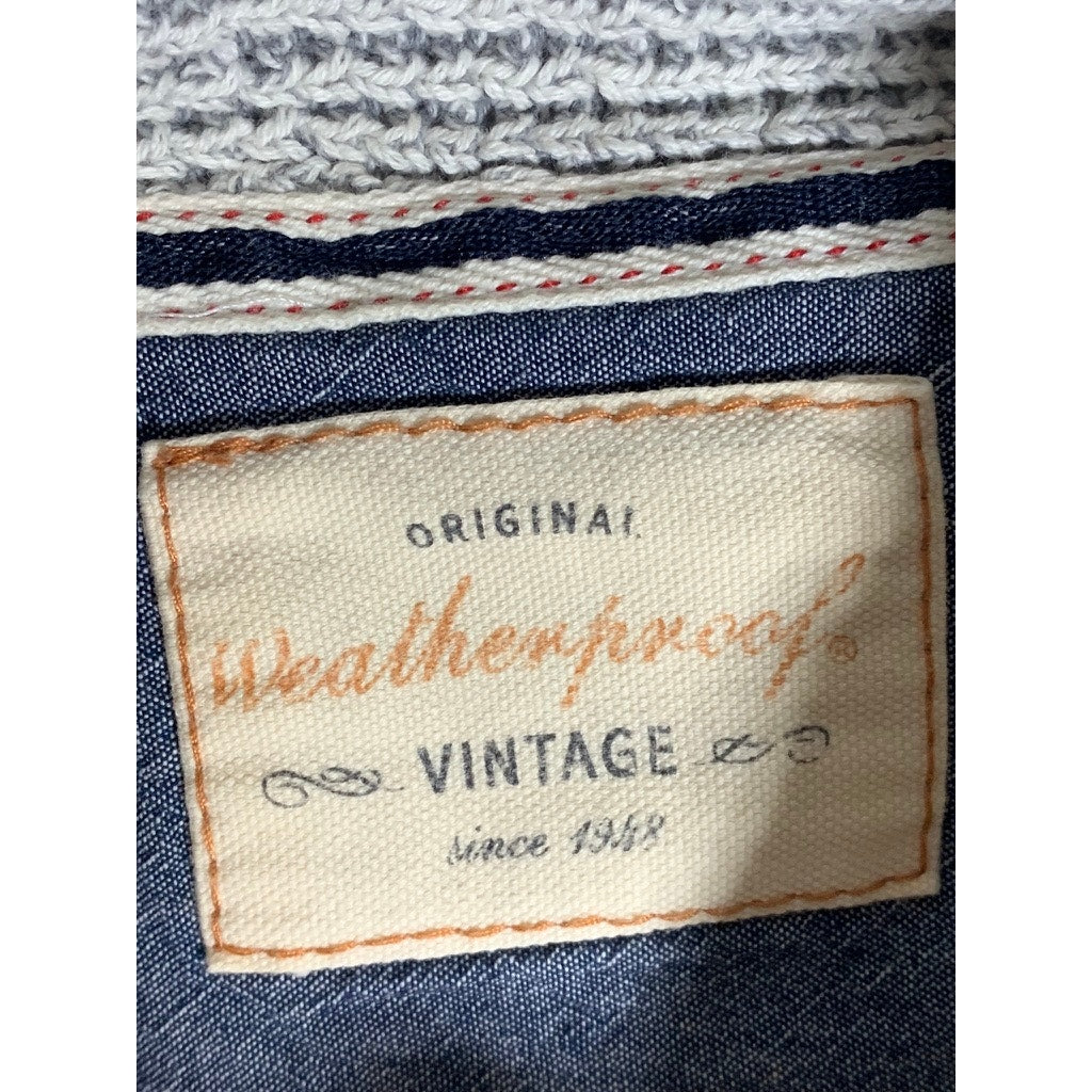 WEATHERPROOF VINTAGE Men's Tan/Gray Cowl-Neck Knit Pullover Sweater SZ L