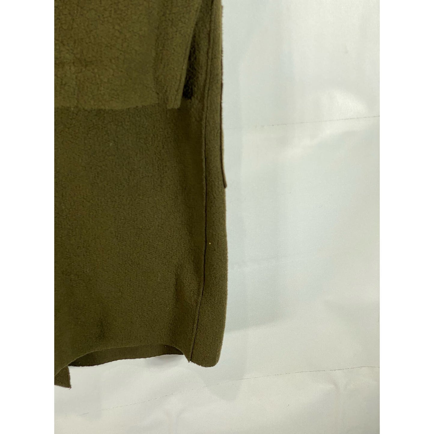 THEORY Men's Army Green Plush Knit Single Button Virgin Wool Coat SZ L