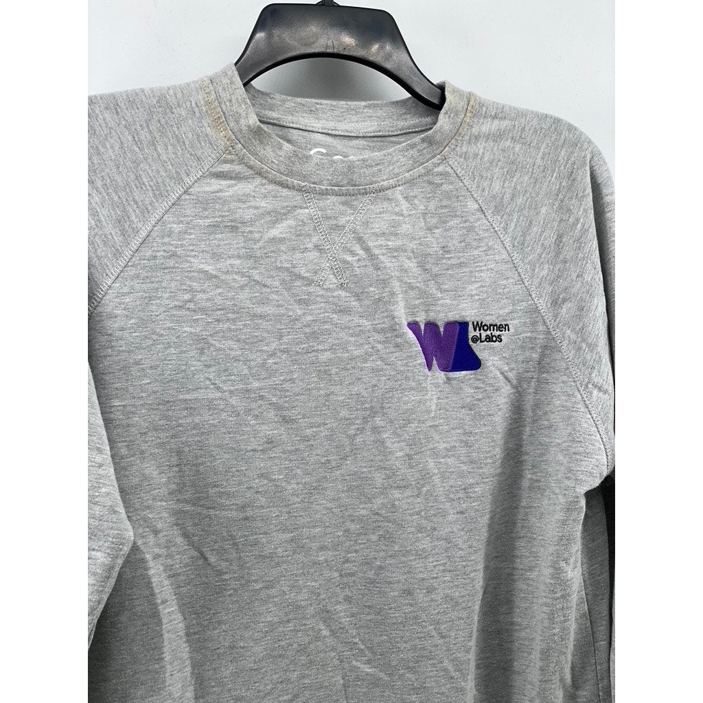 GOOGLE Women's Gray Crewneck Long Sleeve Women Labs Logo Sweatshirt SZ M