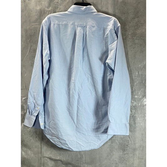 LANDS' END Men's Light Blue Traditional-Fit Long Sleeve Dress Shirt SZ 15-15.5