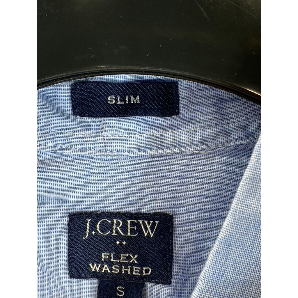 J.CREW Men's Light Blue Flex Washed Slim-Fit Button-Up Long Sleeve Shirt SZ S