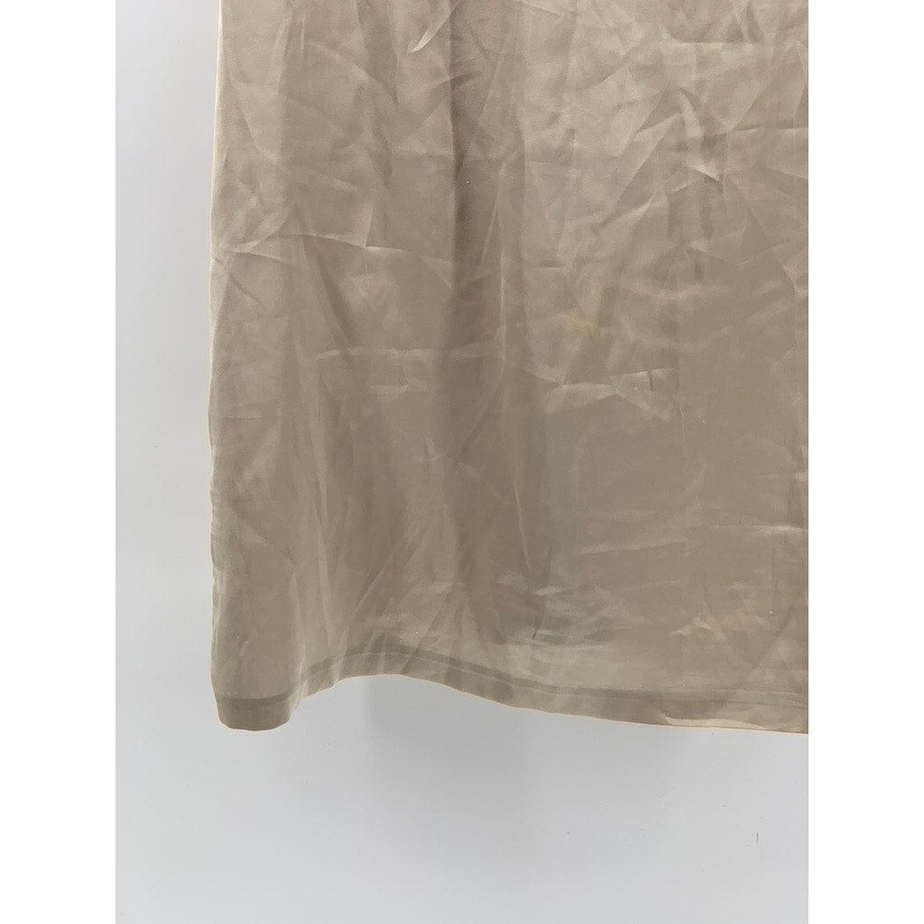 ANN TAYLOR Women’s Beige Satin Scoop-Neck Lightweight Tank Top SZ XS